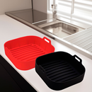 Kit 2 Forma de Silicone Air Fryer Grande 20CM Assadeira Fritadeira Quadrada