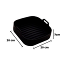 Kit 2 Forma de Silicone Air Fryer Grande 20CM Assadeira Fritadeira Quadrada