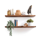 Kit 2 Prateleiras com suporte invisivel Madeira Maciça Envelhecida