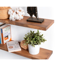 Kit 2 Prateleiras com suporte invisivel Madeira Maciça Envelhecida