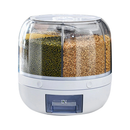 Dispenser de Cereais Giratorio com 6 Divisorias para Graos Cereais Arroz Farinha Feijao