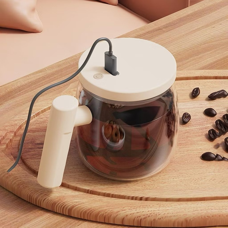 Caneca Automática Mistura Shake Com Cabo De Plástico 400ml Elétrica Recarregável 7000rpm Alta Velocidade Vidro